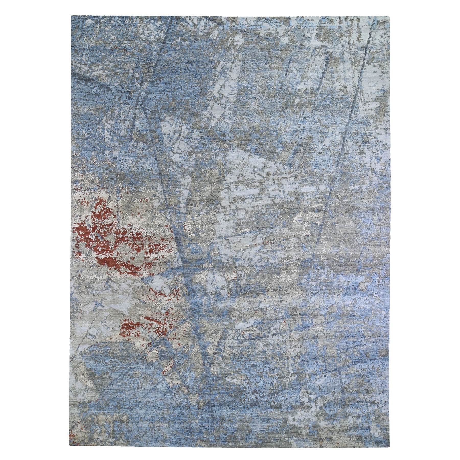 Modern & Contemporary Wool Hand-Knotted Area Rug 9'0